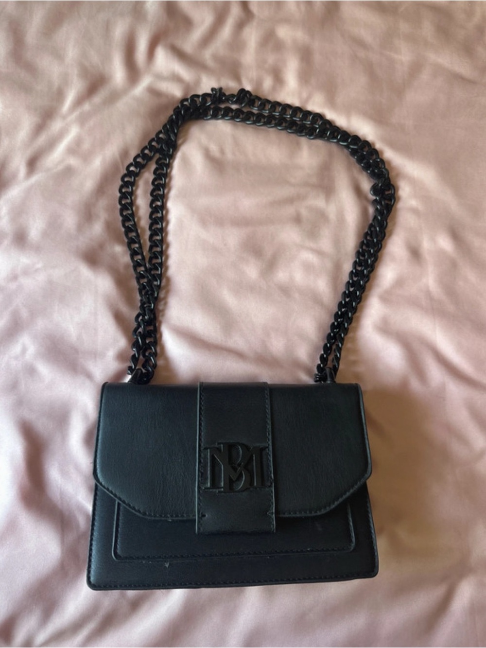 Badgley Mischka Black Crossbody with Statement Chain